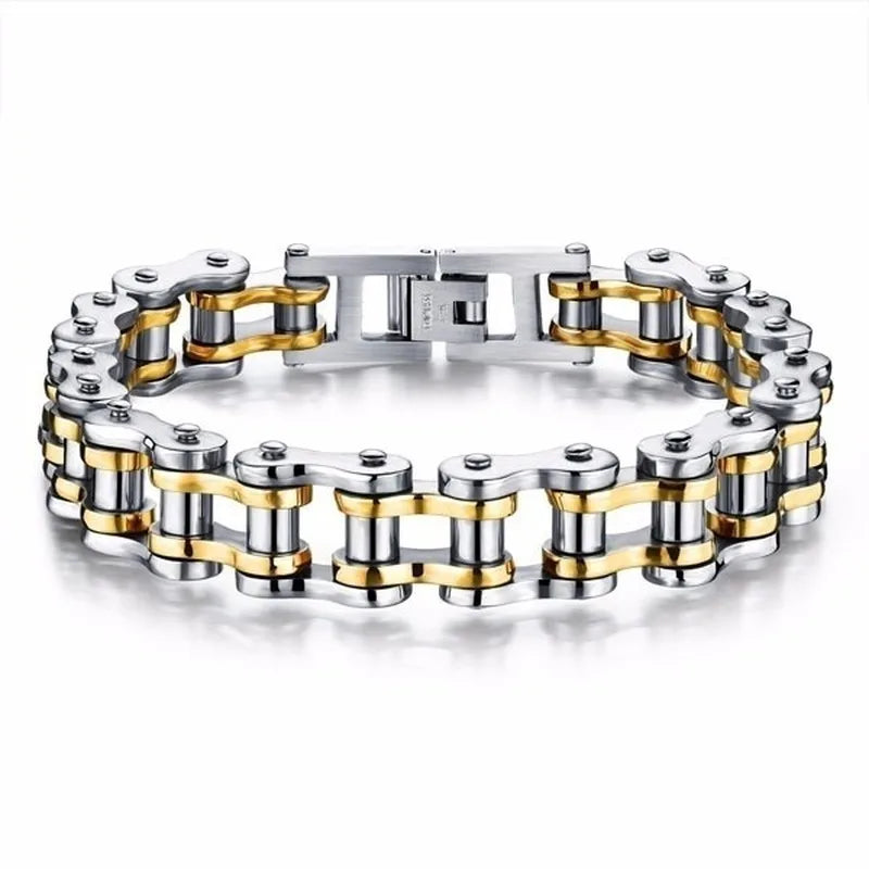 Punk Rock Biker 316L Stainless Steel Mens Bracelet Fashion Jewelry Bike Bicycle Chain Jewellery Pulsera Hombre Acero Inoxidable