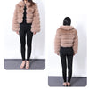 Maomaokong Real Fur Jacket  Women Winter Short Natural real Fox Fur Lady Zipper Fur Coat Female Warm Jacket  with Collar