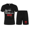 Men's Black Roman Reigns G.O.D. Mode T-Shirt Shorts Set Summer Short Sleeve Man Overiszed Suits New Fashion Clothing Sets