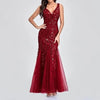 Elegant Fashionable V-neck Sequin Dress Socialite Stylegown Summer Cross-border Hot Selling Dress Sleeveless