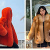 Hot selling Fashion Winter New Real Fox Fur Coat Women Hooded Natural Silver Red Fox Fur Jacket Female Thick Warm Outerwear