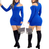 Women's Clothing Hollow Hot Drilling Midi Dress Long Sleeve Solid Color Sexy Bodycon Fashion Summer Dress