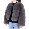 Maomaokong Real Fur Jacket  Women Winter Short Natural real Fox Fur Lady Zipper Fur Coat Female Warm Jacket  with Collar