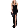 Women Ladies Evening Long Dress Shiny Sequin Deep V Neck Sleeveless High Split Sexy Party Clubwear Fashion