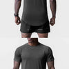 Mens Quick Dry T-shirt Summer Running Sport Breathable Short Tee Casual Shirt Male Gym Fitness Bodybuilding Workout Clothing