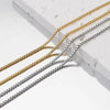 2mm Men Hip Hop Stainless Steel Basic Chain Necklace Simple Box Chain Street Wear Jewelry Women Fashion Accessories