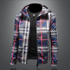 Minglu Spring Autumn Hooded Men's Jackets High Quality Plaid Allover Printed Sport Casual Zipper Man Cots Man Overcoat 5XL