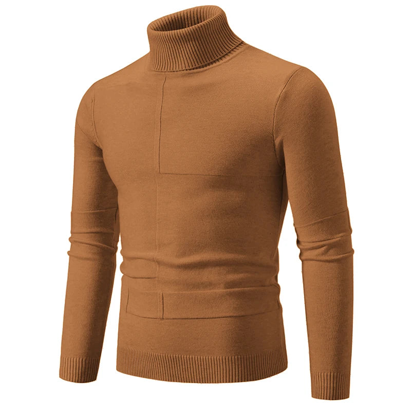 Autumn and Winter Warm Men's Knitted Sweater Casual Slim Fit High Neck Soft Skin Friendly Pullover Turtleneck Mens Sweater