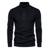 AIOPESON Slim Fit Pullovers Turtleneck Men Casual Basic Solid Color Warm Striped Sweater Mens New Winter Fashion Sweaters Male