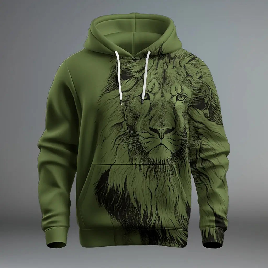 Funny 3D Lion Printed Hoodies For Men Fashion Loose Sweatshirts Street Trend Harajuku Men's Clothes Autumn New Pullover