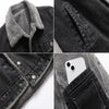 DIMUSI Men's Winter Jacket Fashion Men's Lapel Sherpa Fleece Lined Thicken Denim Jean Trucker Jacke Men Jeans Coats Clothing 5XL