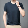 Men's New Waffle Round Neck Short Sleeved T-shirt Summer Comfortable Top