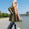 MAOMAOKONG 2023 Red Fox Fur Liner Parkas Real Fur Collar Coat Thick Warm Female Inner Fur Luxury Jacket Woman