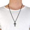 Men Simple Cross Pendant Alloy Necklace Chain Jewelry Christmas Day Gift Simple Cross Stainless Steel Necklace Titanium Steel