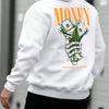 Street Trend Letter Money Printing Hoodie For Men Pocket Drawstring Pullovers Fleece Warm Sweatshirts Autumn Comfortable Clothes