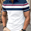 Summer Men's Casual Polo Shirt Lapel Fashion Color Matching T-shirt Business Casual Shirt Office Commuter Sports Top S-XXXL