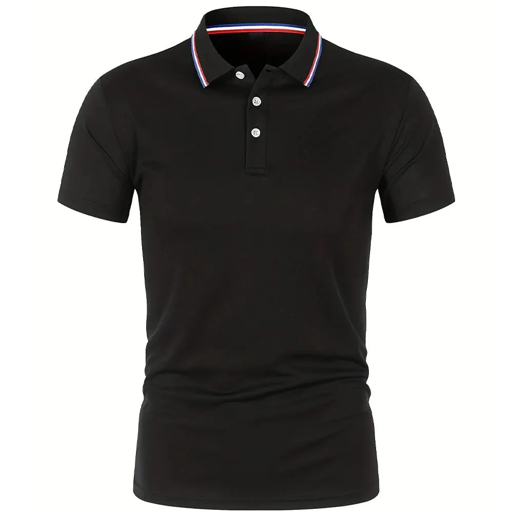 Casual Breathable Comfortable Polo Shirt Men's Solid Color High Quality Short Sleeve T-Shirt