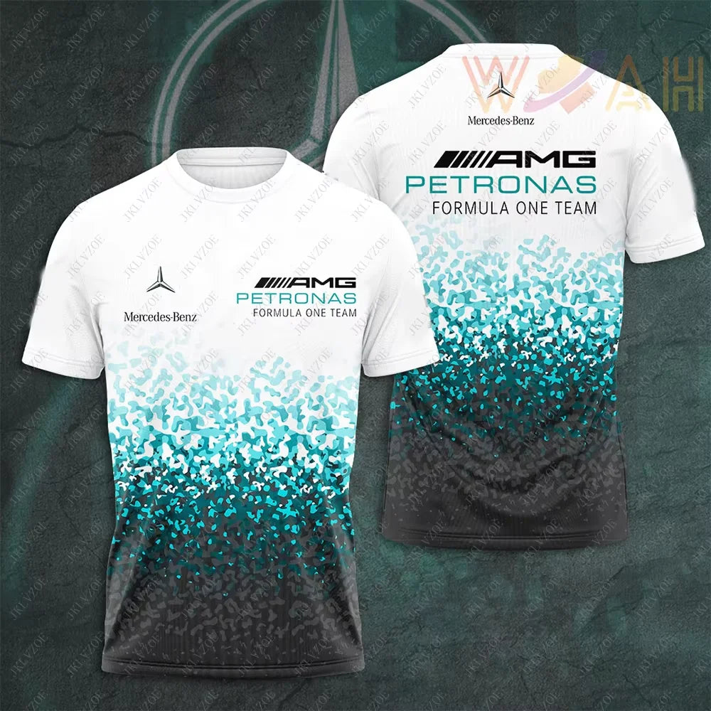 Hot F1 Team Top Men's T-shirt MERCEDES T-shirt Fashionable Comfortable Motorcycle Racing Suit Motorcycle Sports Knitted T-shirt