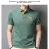 Summer New Men's Embroidered Polo Collar 100% Cotton Short Sleeved Polo Shirt Fashion Solid Color Casual Top T-shirt M-4xl