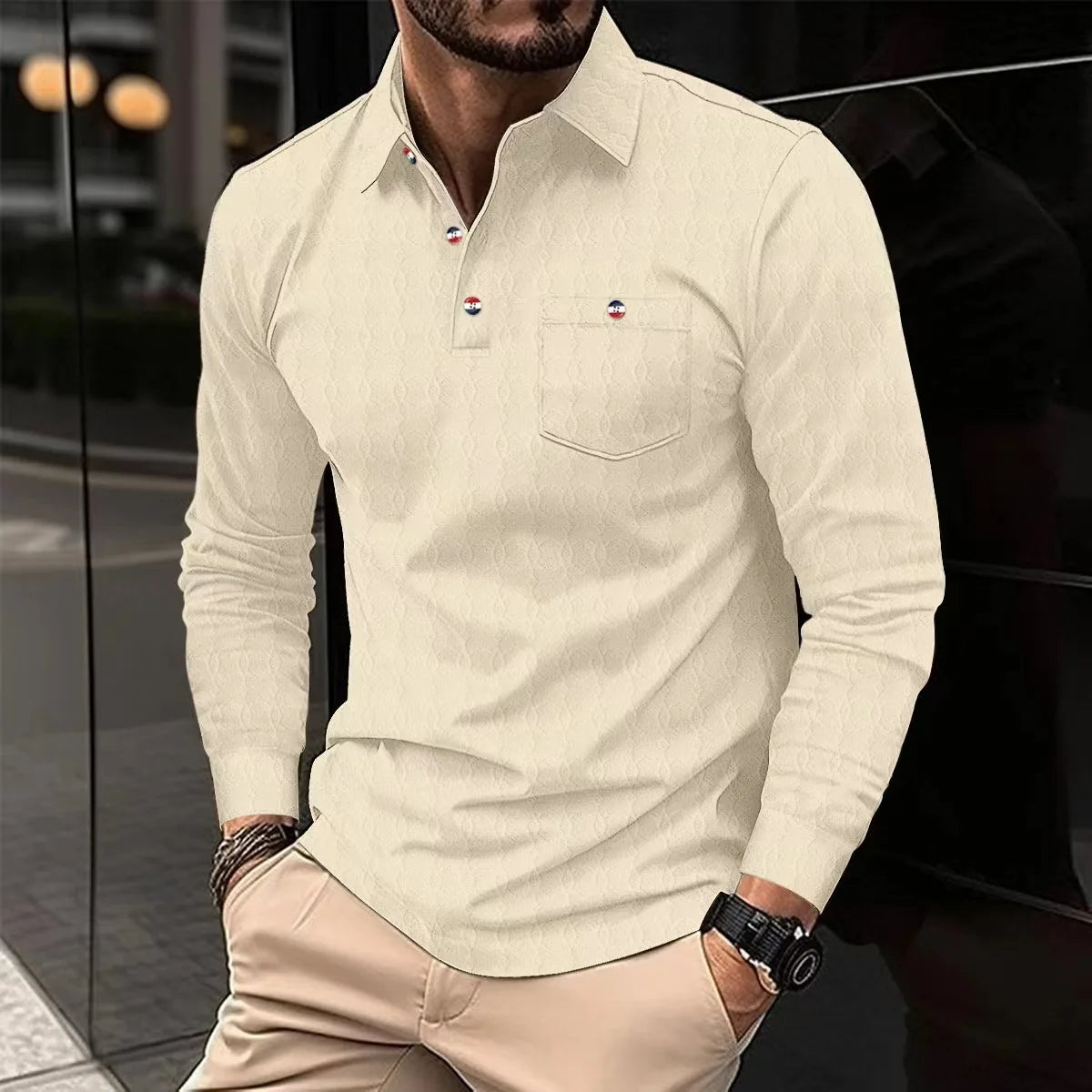 Spring And Fall Best Selling Men's POLO Shirts, Men's T-shirts, Solid Colors, Textures, Men's Clothing, The Perfect Gift For Men