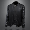 Minglu Spring Autumn Stand Collar Men's Jackets Luxury Bee Embroidery Single Breasted Sport Casual Male Coats Man Overcoat 5XL