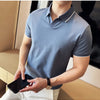 Men Polo Shirt Thin British Style Solid Casual Slim Fit Short Sleeved Top T-shirt Fashion Streetwear Men Clothing