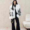 ZVAQS Natural Raccoon Fur Coat Women Winter Luxury Clothes White V Neck Fur Jacket Old Money Style Outerwears 2024 шуба женская