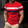 Simple Casual Striped Print T-Shirt For Men Fashion Street Men's Tops Summer Short Sleeve Clothing Loose Oversized T Shirt 5XL