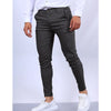 European and American Men's Solid Color Textured Casual Ankle-length Pants Fashionable Tapered and Slim-fit All-season Men Pants