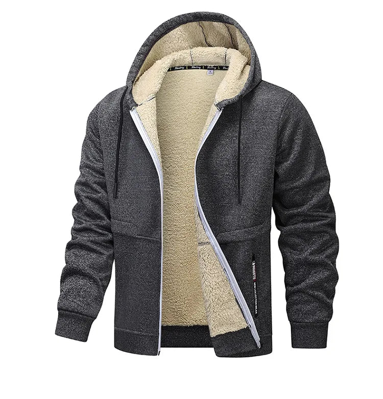 leisure man's cashmere thickened zipper cardigan