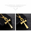 Gold Silver Color Stainless Steel Amulet Necklaces Ancient Egypt Ankh Cross Charm Pendant for Women Men Egyptian Jewelry Gifts