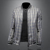 Minglu Spring Autumn Stand Collar Men's Jackets High Quality Plaid Zipper Male Coats Fashon Sport Casual Male Overcoat 5XL