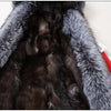 MAOMAOKONG Winter Women Real Fur Coat Fox Fur Liner Warm Jacket With Natural Fur Collar Silver Fox Big Collar Long Parkas